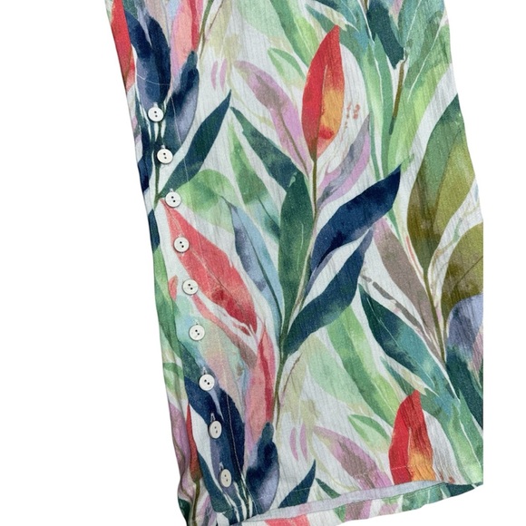 Soft Surroundings Tropical Floral Wide Leg Flowy Pants - Picture 5 of 9